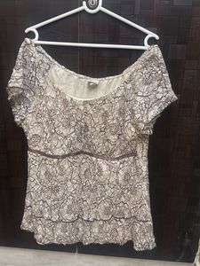 Elegant Lace Overlay Top