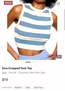 zara Striped Knit Tank Top