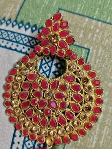 Pink Traditional  Earrings with classic chai