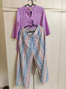 Mauve Anouk Kurta & Libas Palazzo (S/M)