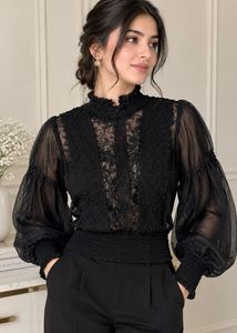 Sheer Black Lace Top