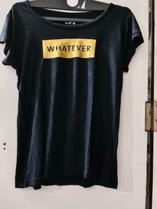 Black "Whatever" Graphic T-Shirt