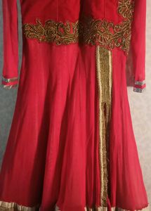 Red Embroidered Ethnic Gown
