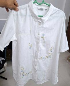 Cute EMBROIDED white Shirt