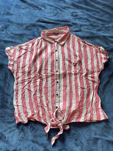 Striped Button-Down Top