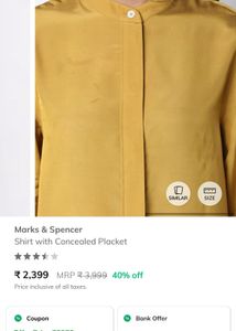 Marks &amp; Spencer Concealed Placket Shirt