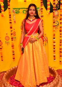 Silk Yellow Long Skirt With Dupatta