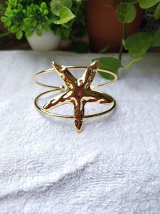 Gold Starfish Bangle arm cuff best for beaches