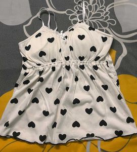 Cute Heart Print Top