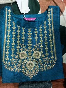 Beautiful Teal Embroidered Kurta