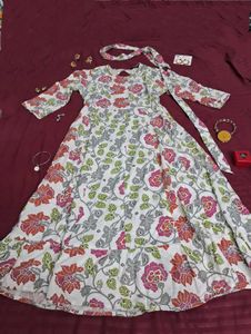 🪷Vintage Tie-up Anarkali Dress🪷