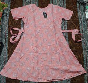 Stylish Pink Tree Print Kurta