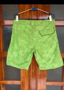 Men's Bright Green Patterned Shorts