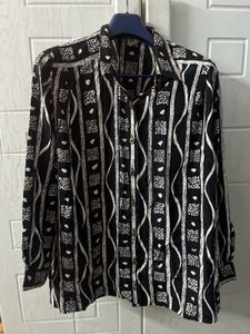Stylish Black & White Print Shirt