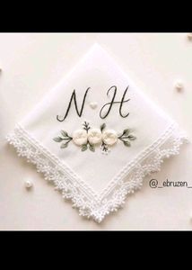 Hand Embroidered Name Hankercheif