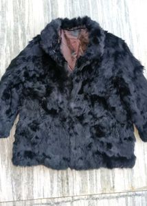Vintage Rabbit Fur Coat,furjacket,furcoat black
