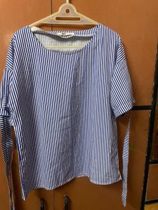 Chic Striped Tie-Sleeve Top