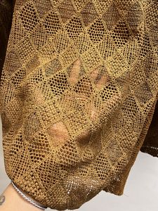 Women Brown Net Top