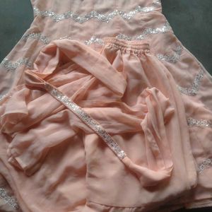 Peach Sharara Suit