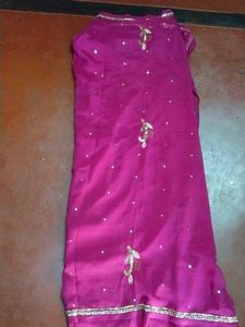 Magenta Embellished Ethnic Saree