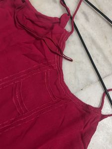 Red Romper with Spaghetti Straps