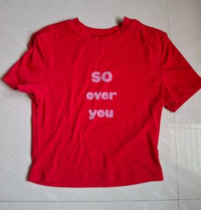 Red "So Over You" Graphic Tee