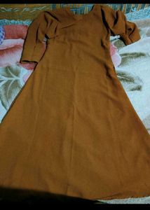 Elegant Brown Floral Print Maxi Dress