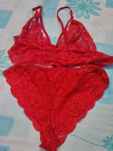 Red Lace Set