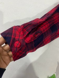 Red Plaid Shirt Dress