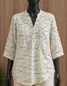 Bohemian Print V-Neck Tunic Top