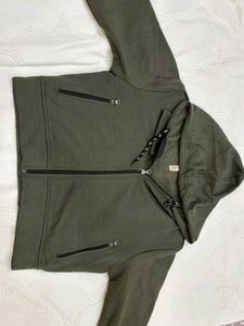 Women's Green Zip-Up Hoodie Jacket