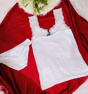 Lace Trim Camisole and Panty Set
