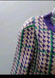Chic Houndstooth Knit Cardigan