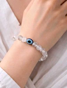 🧿Evil Eye White Beaded Bracelet🤍