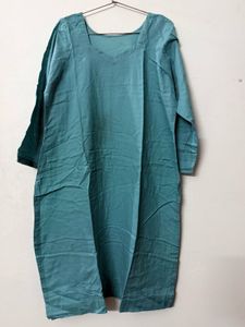 Teal Kurta with Beige Salwar Set