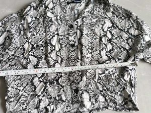 Snake Print Button-Up Blouse