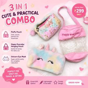 3-in-1 Cute Unicorn Pouch Set