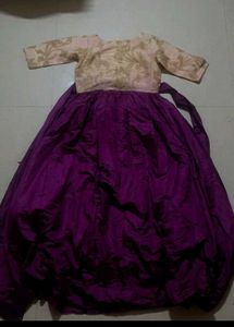 Elegant Purple &amp; Cream Gown