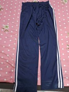 Navy Track Pants with White Stripe