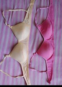 Comfortable Pink &amp; Cream Bras (Set of 2)