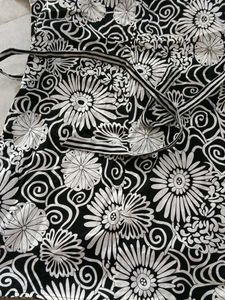 Black &amp; White Floral Print Kurta
