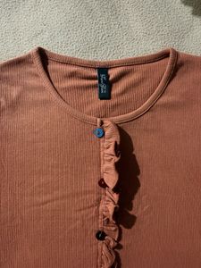 Cute Ruffled Button-Up Top