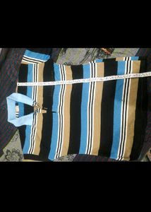 Striped Collared Long Sleeve Top