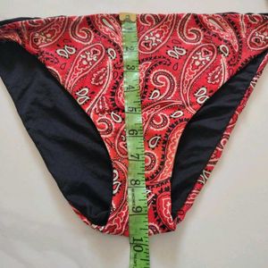 Paisley Print Tie-Side Bikini Bottom