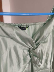 Sage Green Satin Midi Dress