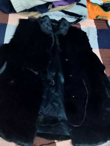 Black Faux Fur Vest