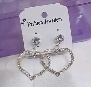 Crystal Heart Dangle Earrings❤️ Offer Price : ₹189