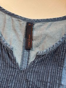 Blue Denim V-Neck Kurta