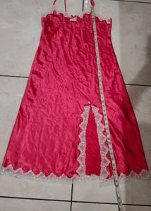 Satin Nightgown with Lace Trim