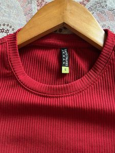 Red Long Sleeve Top